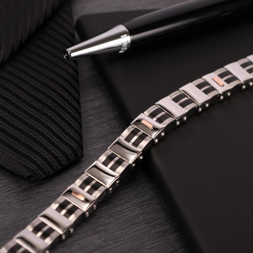 Bracciale Morellato Motown acciaio oro rosa 18k - 21.5 cm uomo