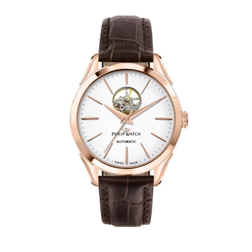 Philip Watch Roma 41mm auto wsilver dial brown st maschile