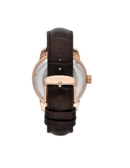 Orologio MASERATI uomo Successo Automatico pelle marrone / oro rosa