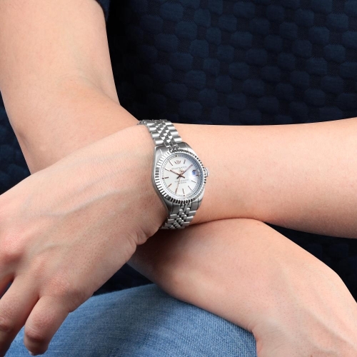 Philip Watch Caribe 31mm 3h white silver dial ss br femminile